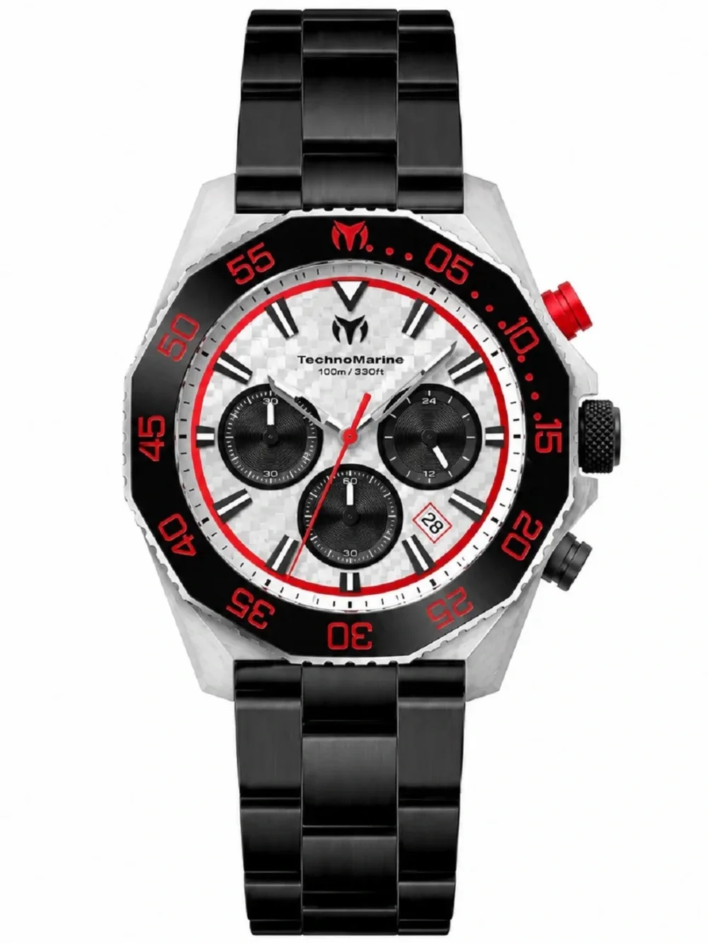 TechnoMarine Racing Legends Men's Watch - 44.2mm, Black, Red (TM-525026)